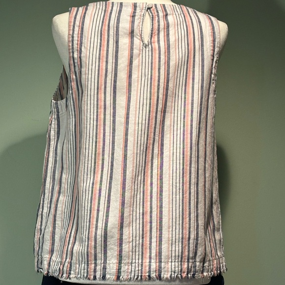 Liz Claiborne linen/cotton striped tank top size M - Picture 3 of 7